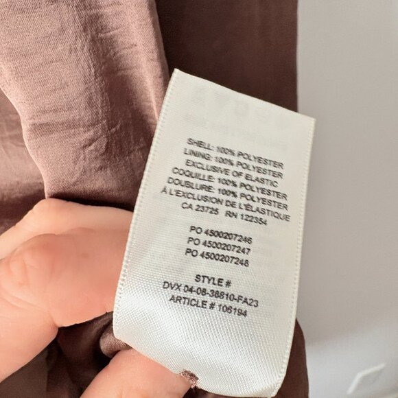 Aritzia Wilfred Bridgerton Satin Midi Dress NWT Cocoa Bean Brown Size 4 - Picture 10 of 10